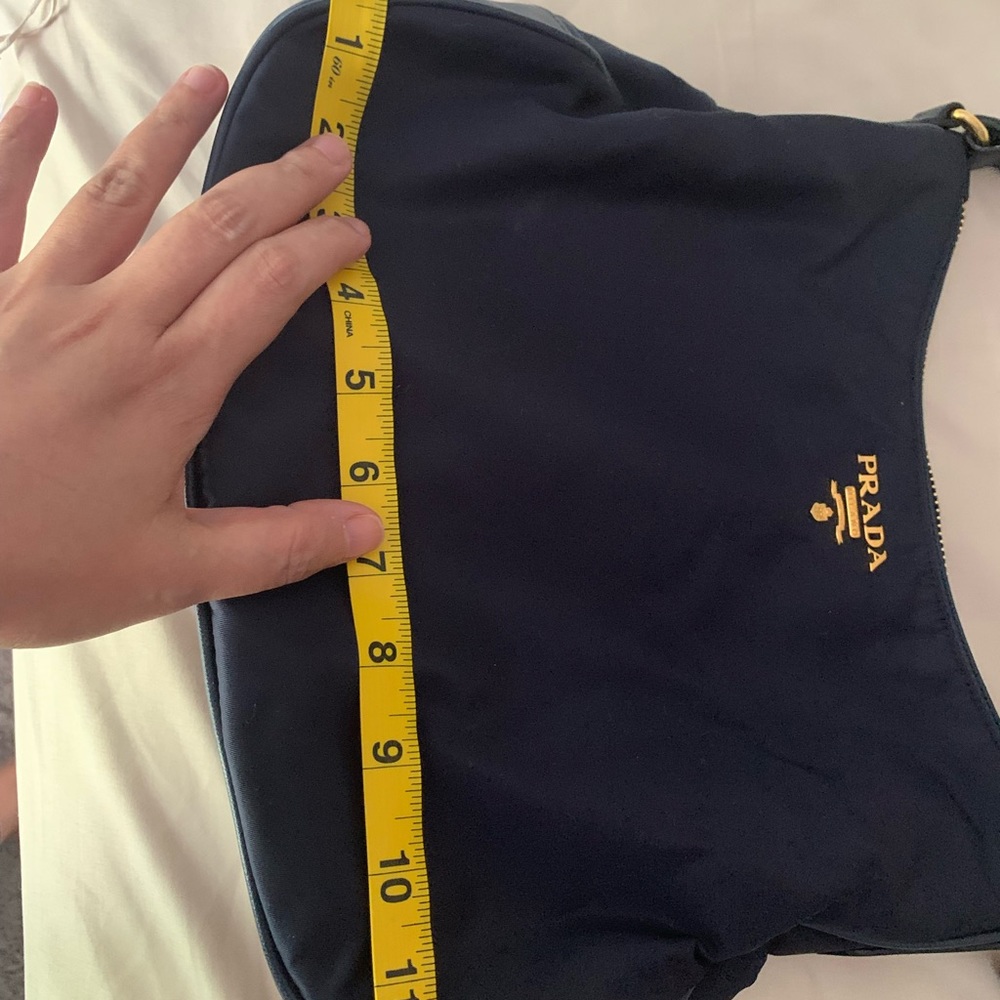 Authentic Prada Nylon Shoulder Bag [Navy Blue Body, Black Straps] - Picture 11 of 15